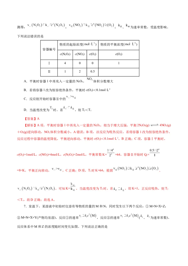热点专项平衡常数(或速率常数)的计算及应用（解析版）_05高考化学_2025年新高考资料_二轮复习_上好课2025年高考化学二轮复习讲练测（新高考通用）3379109_主题三化学反应原理