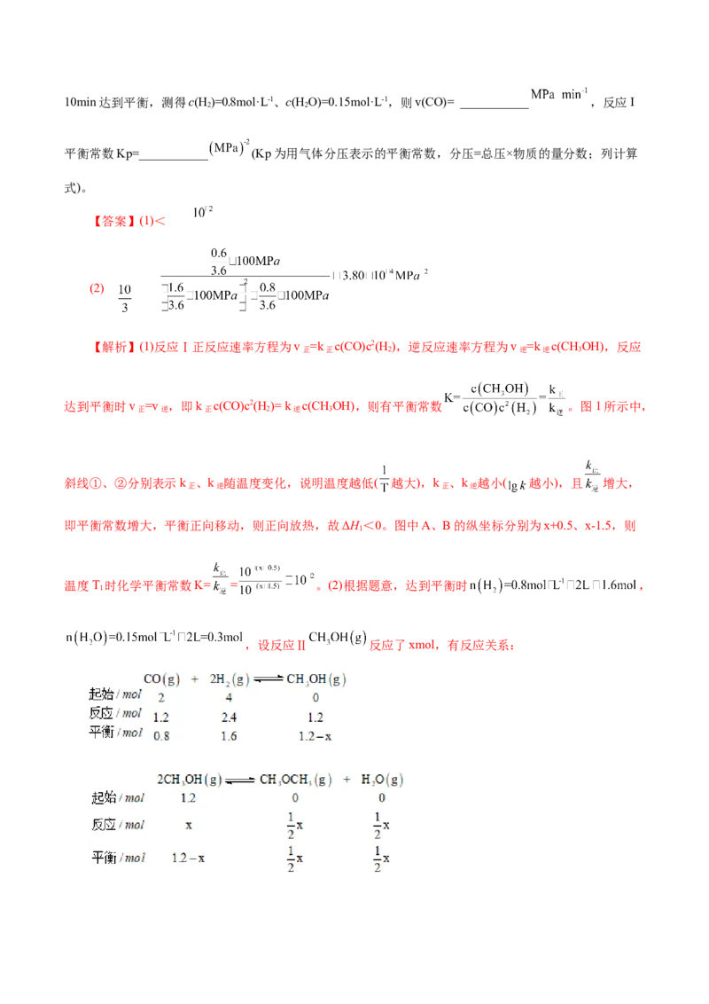 热点专项平衡常数(或速率常数)的计算及应用（解析版）_05高考化学_2025年新高考资料_二轮复习_上好课2025年高考化学二轮复习讲练测（新高考通用）3379109_主题三化学反应原理
