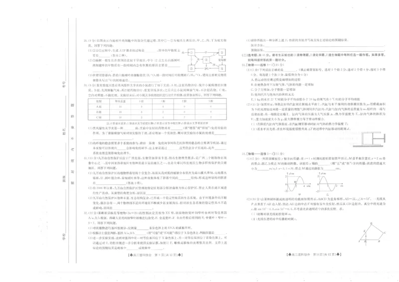 理综公众号：一枚试卷君_05高考化学_高考模拟题_新高考_2023届陕西省部分名校高考仿真模拟测试理科综合试题_2023届陕西省部分名校高考仿真模拟测试理科综合试题