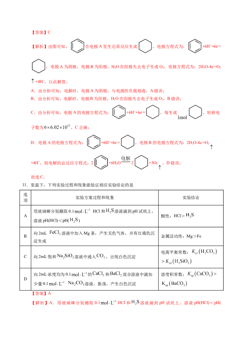 信息必刷卷01（江苏专用）（解析版）_05高考化学_2025年新高考资料_2025考前信息卷_2025年高考化学考前信息必刷卷（江苏专用）3438485