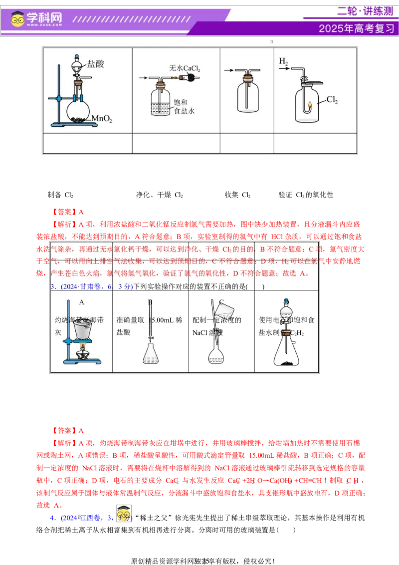热点专项教材实验盘点（解析版）_05高考化学_2025年新高考资料_二轮复习_上好课2025年高考化学二轮复习讲练测（新高考通用）3379109_主题七化学实验