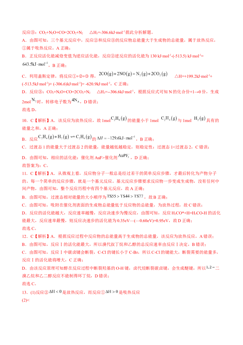 易错专题10反应机理-2024年高考化学考前易错聚焦（解析版）_05高考化学_2024年新高考资料_5.2024三轮冲刺_2024年高考化学考前易错聚焦