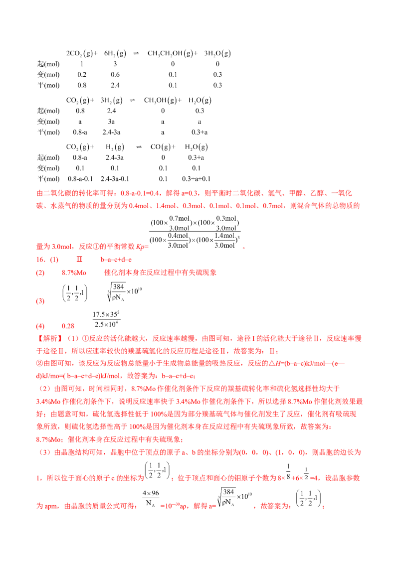 易错专题10反应机理-2024年高考化学考前易错聚焦（解析版）_05高考化学_2024年新高考资料_5.2024三轮冲刺_2024年高考化学考前易错聚焦