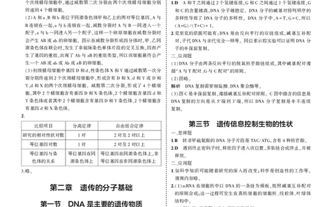 必修2苏教生物教材习题答案_高中全套电子教材及答案。_02高中教材参考答案_高中生物_苏教版