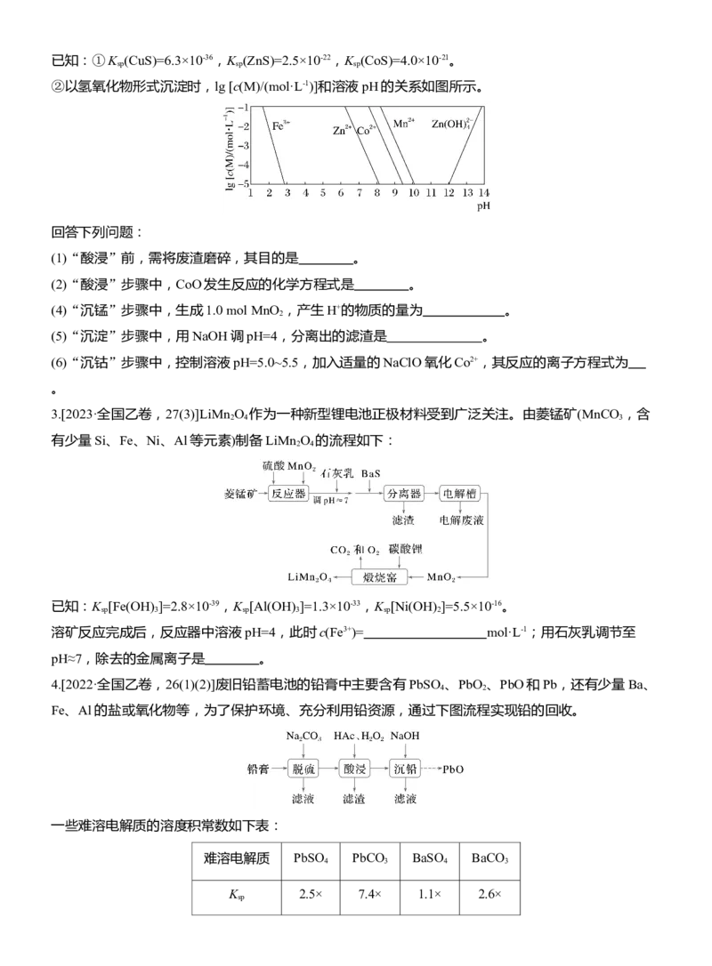 专题六　主观题突破2　化工生产中物质转化条件的控制淘宝店：红太阳资料库_05高考化学_2025年新高考资料_二轮复习_2025年高考化学大二轮_2025化学二轮复习_大二轮专题复习