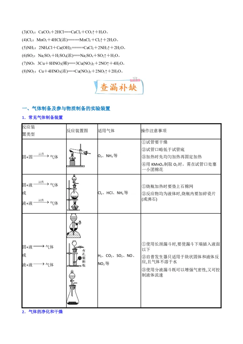 升级版微专题44以气体制备为主体的实验-备战2024年高考化学考点微专题（原卷版）(全国版)_05高考化学_新高考复习资料_2024年新高考资料_一轮复习资料
