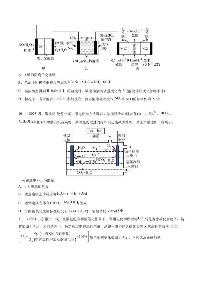 押新高考卷第13-14题电化学原理与应用、电解质溶液曲线（原卷版）_05高考化学_2024年新高考资料_5.2024三轮冲刺_备战2024年高考化学临考题号押题（新高考通用）323031313