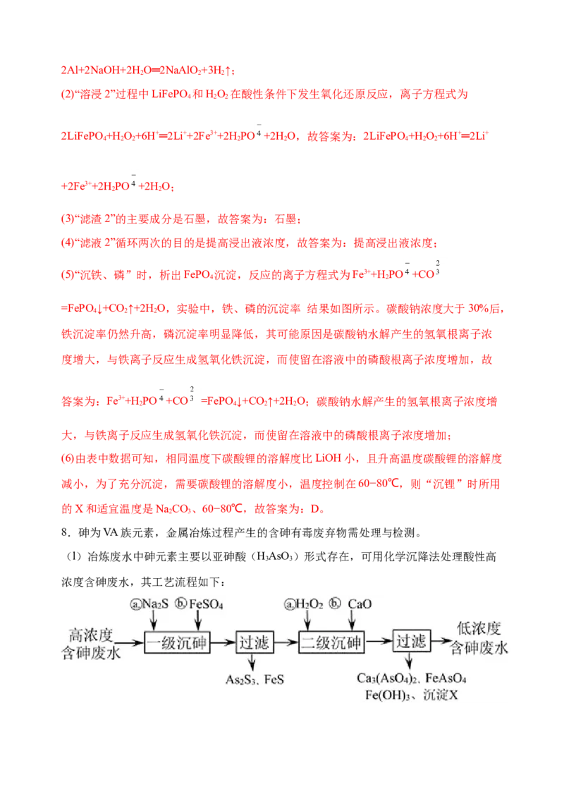 微专题34非金属及其化合物制备流程与实验探究（Si、N、P、As）-备战2022年高考化学考点微专题（解析版）_05高考化学_新高考复习资料_2022年新高考资料_备战2022年高考化学考点微专题
