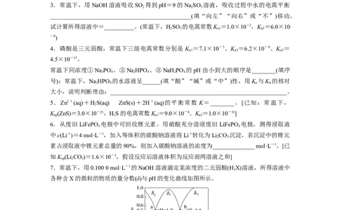 二轮专题强化练　专题15　电离常数、水解常数、溶度积常数的应用_05高考化学_通用版（老高考）复习资料_2023年复习资料_二轮复习_2023年高考化学二轮复习讲义+课件（全国版）_学生版