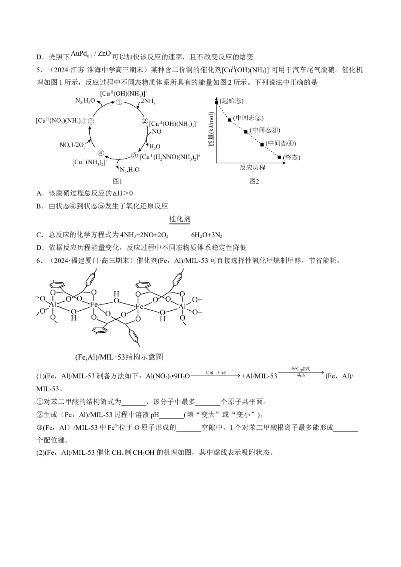 易错专题10反应机理-2024年高考化学考前易错聚焦（原卷版）_05高考化学_2024年新高考资料_5.2024三轮冲刺_2024年高考化学考前易错聚焦