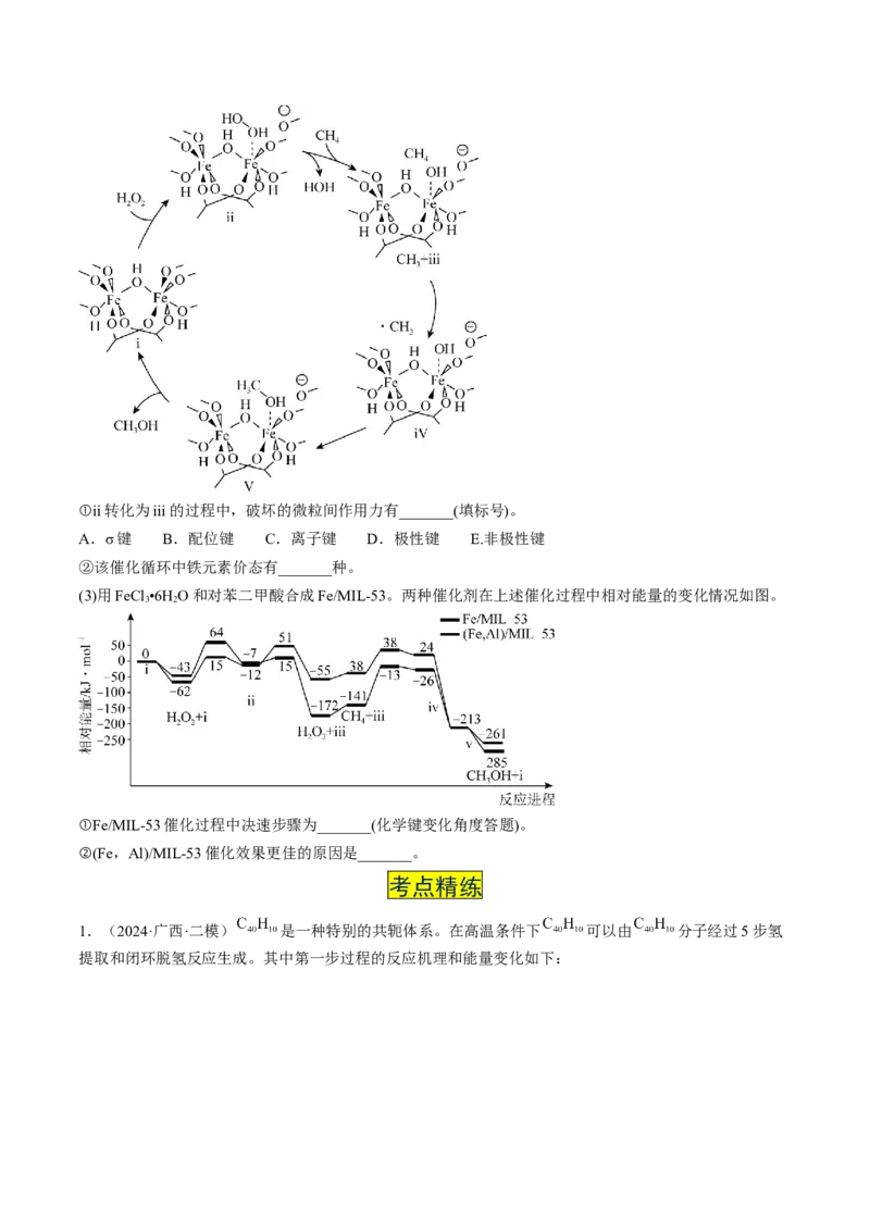 易错专题10反应机理-2024年高考化学考前易错聚焦（原卷版）_05高考化学_2024年新高考资料_5.2024三轮冲刺_2024年高考化学考前易错聚焦