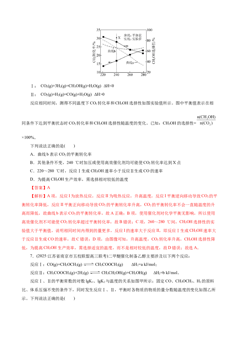 热点专项多平衡体系中最佳反应条件、选择性、转化率、产率判断（解析版）_05高考化学_2025年新高考资料_二轮复习_上好课2025年高考化学二轮复习讲练测（新高考通用）3379109