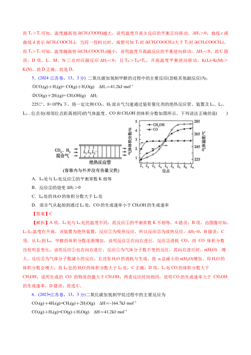 热点专项多平衡体系中最佳反应条件、选择性、转化率、产率判断（解析版）_05高考化学_2025年新高考资料_二轮复习_上好课2025年高考化学二轮复习讲练测（新高考通用）3379109