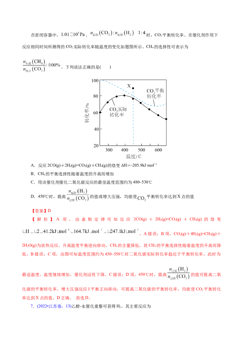热点专项多平衡体系中最佳反应条件、选择性、转化率、产率判断（解析版）_05高考化学_2025年新高考资料_二轮复习_上好课2025年高考化学二轮复习讲练测（新高考通用）3379109