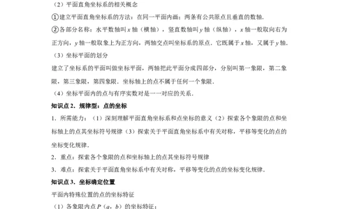 第7章平面直角坐标系章节复习卷（6个知识点+50题练习）（学生版）_初中数学_七年级数学下册（人教版）_常见题型通关讲解练-V3