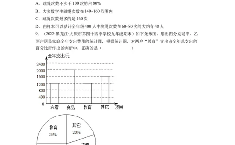 第十章数据的收集、整理与描述（选拔卷）-单元测试（人教版）（原卷版）_初中数学人教版_7下-初中数学人教版_7下-初中数学人教版（旧版）赠送_06习题试卷_2单元测试