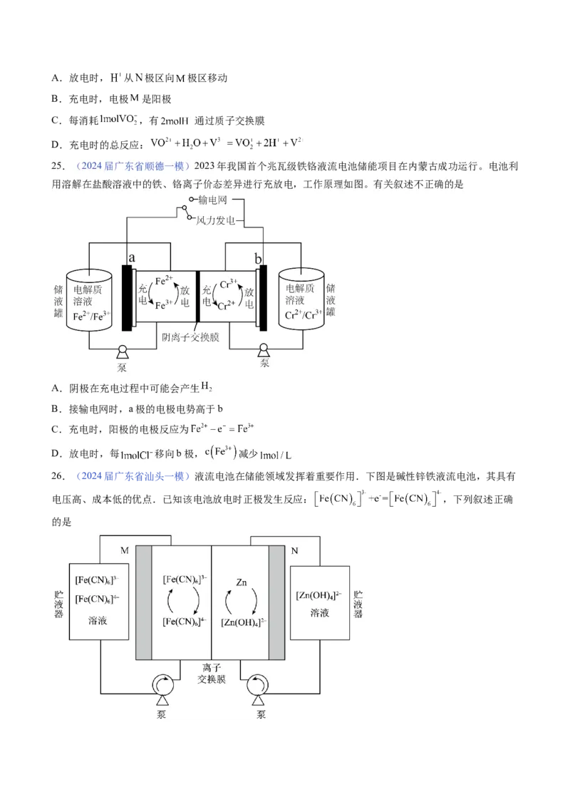 押广东卷第16题&nbsp;电解池、新型化学电源的应用（原卷版）_05高考化学_2024年新高考资料_5.2024三轮冲刺_备战2024年高考化学临考题号押题（广东卷）323301515
