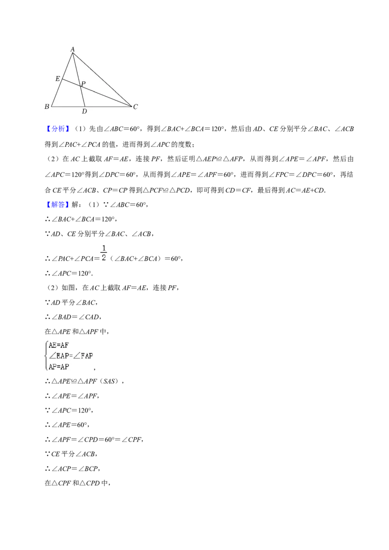 猜想01三角形（五种解题模型专练）（解析版）_初中数学人教版_8上-初中数学人教版_旧版_06习题试卷_6期中期末复习专题
