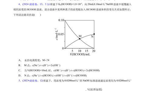 热点专项溶液中粒子浓度大小比较（原卷版）_05高考化学_2025年新高考资料_二轮复习_上好课2025年高考化学二轮复习讲练测（新高考通用）3379109_主题三化学反应原理