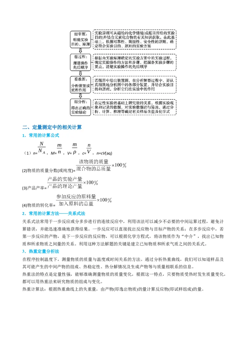 升级版微专题45定量测量类综合实验-备战2024年高考化学考点微专题（原卷版）(全国版)_05高考化学_新高考复习资料_2024年新高考资料_一轮复习资料