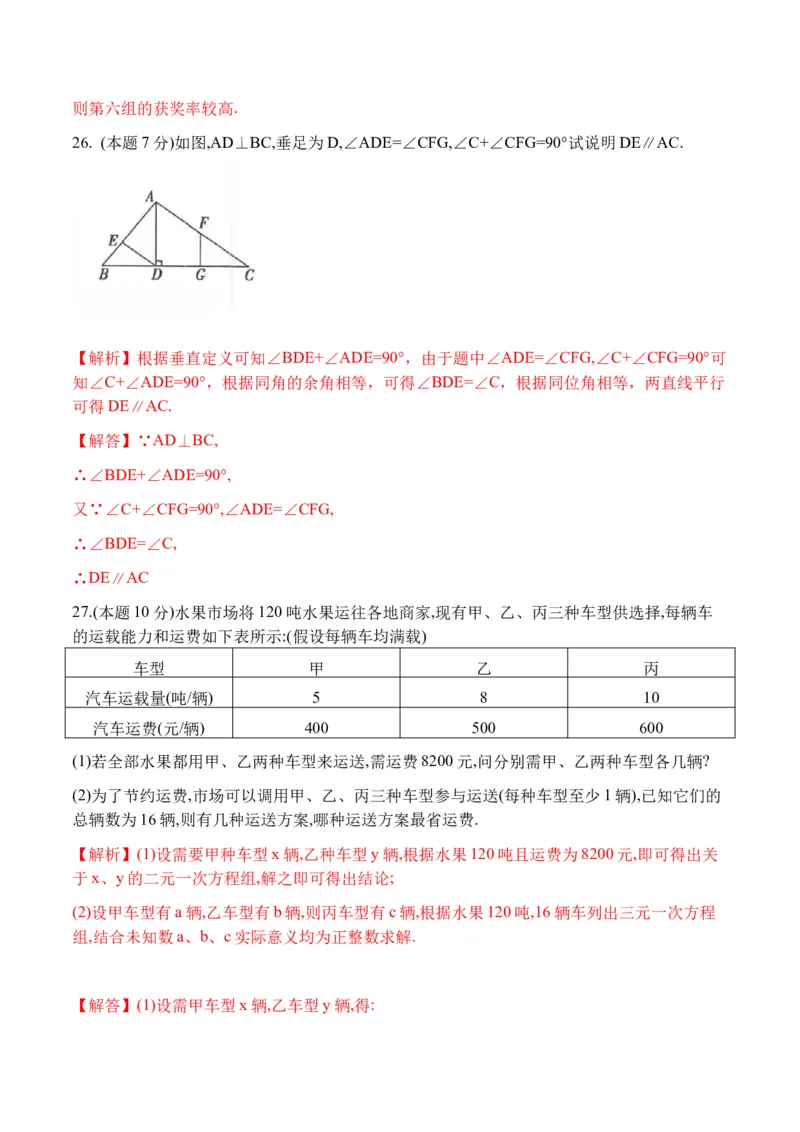 期末全真模拟卷（二）-七年级数学下学期期末考试全真模拟卷（解析版）（人教版）_初中数学人教版_7下-初中数学人教版_7下-初中数学人教版（旧版）赠送_06习题试卷_4期末试卷