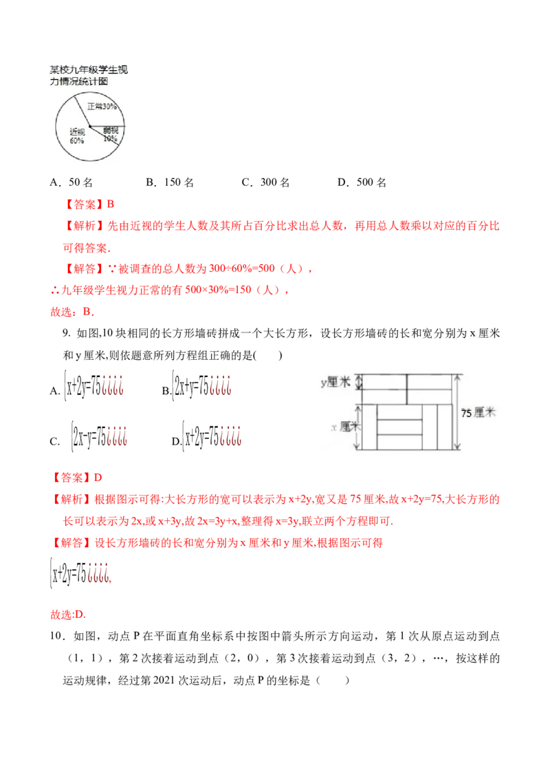 期末全真模拟卷（二）-七年级数学下学期期末考试全真模拟卷（解析版）（人教版）_初中数学人教版_7下-初中数学人教版_7下-初中数学人教版（旧版）赠送_06习题试卷_4期末试卷