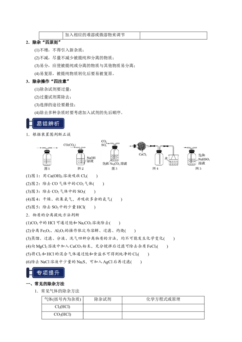 知识清单31物质的分离、提纯与鉴别-上好课2025年高考化学一轮复习知识清单（新高考专用）（原卷版）_05高考化学_2025年新高考资料_一轮复习