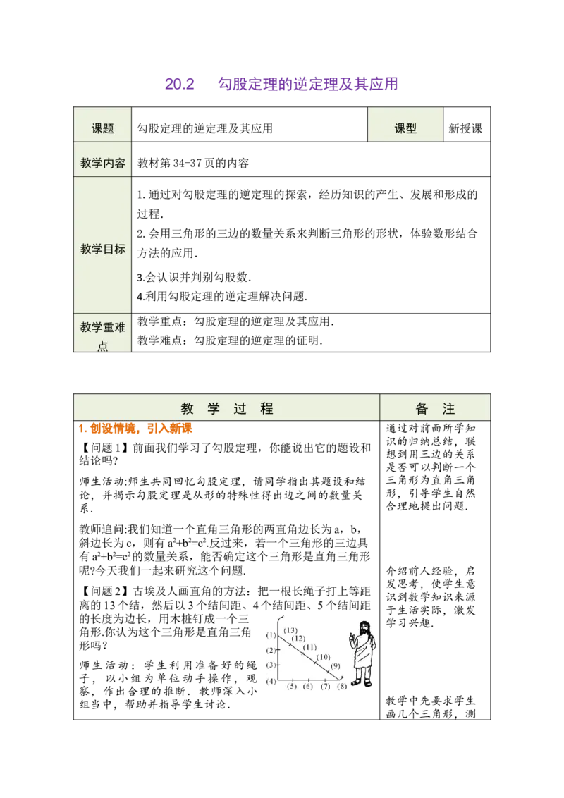 第二十章勾股定理_初中数学人教版_八年级数学下册_保存转存之后查看(1)_2026春季新版-持续更新中_第三套-东方_02.人教数学8下教案汇总26春_26春8下人数备课教案（单元一起）