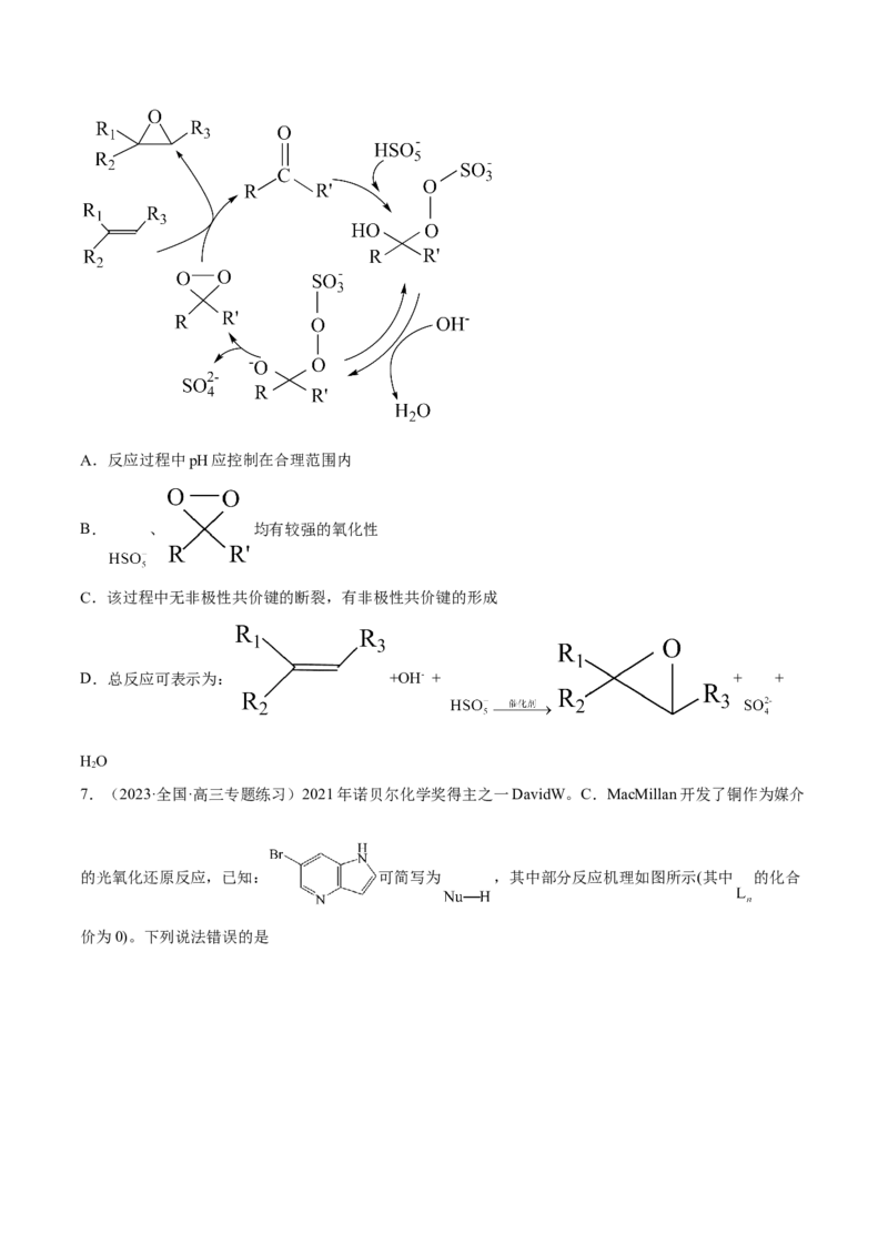 专题十七反应机理（专讲）-冲刺2023年高考化学二轮复习核心考点逐项突破（原卷版）_05高考化学_新高考复习资料_2023年新高考资料_二轮复习