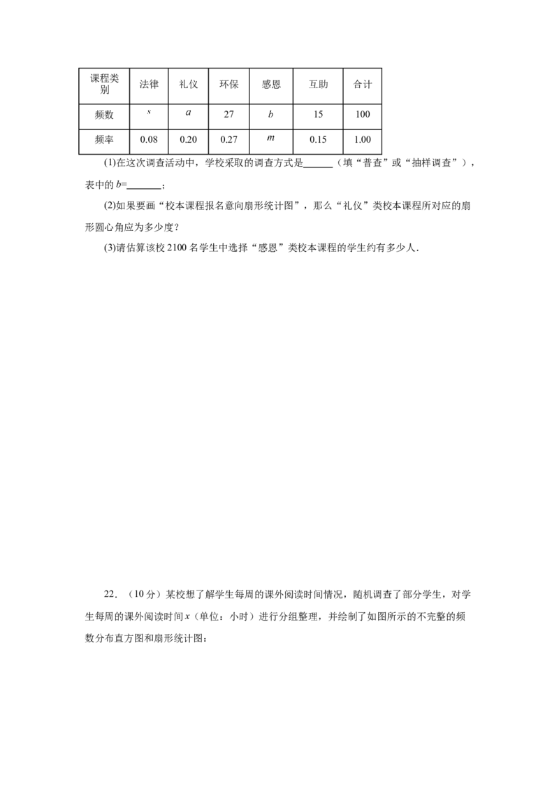 第10章数据的收集、整理与描述（提高篇）-挑战满分七年级数学下册阶段性复习精选精练（人教版）_初中数学人教版_7下-初中数学人教版_7下-初中数学人教版（旧版）赠送_06习题试卷