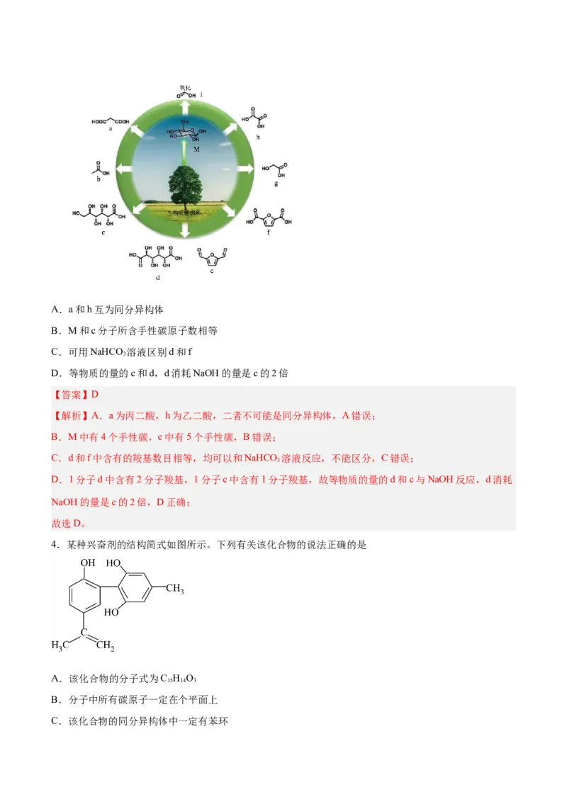 专题十一有机化学基础（能力提升检测卷）-2024年高考化学大一轮复习精讲精练+专题讲座（解析版）_05高考化学_2024年新高考资料_1.2024一轮复习