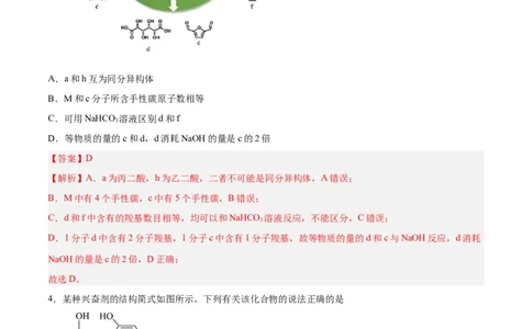 专题十一有机化学基础（能力提升检测卷）-2024年高考化学大一轮复习精讲精练+专题讲座（解析版）_05高考化学_2024年新高考资料_1.2024一轮复习