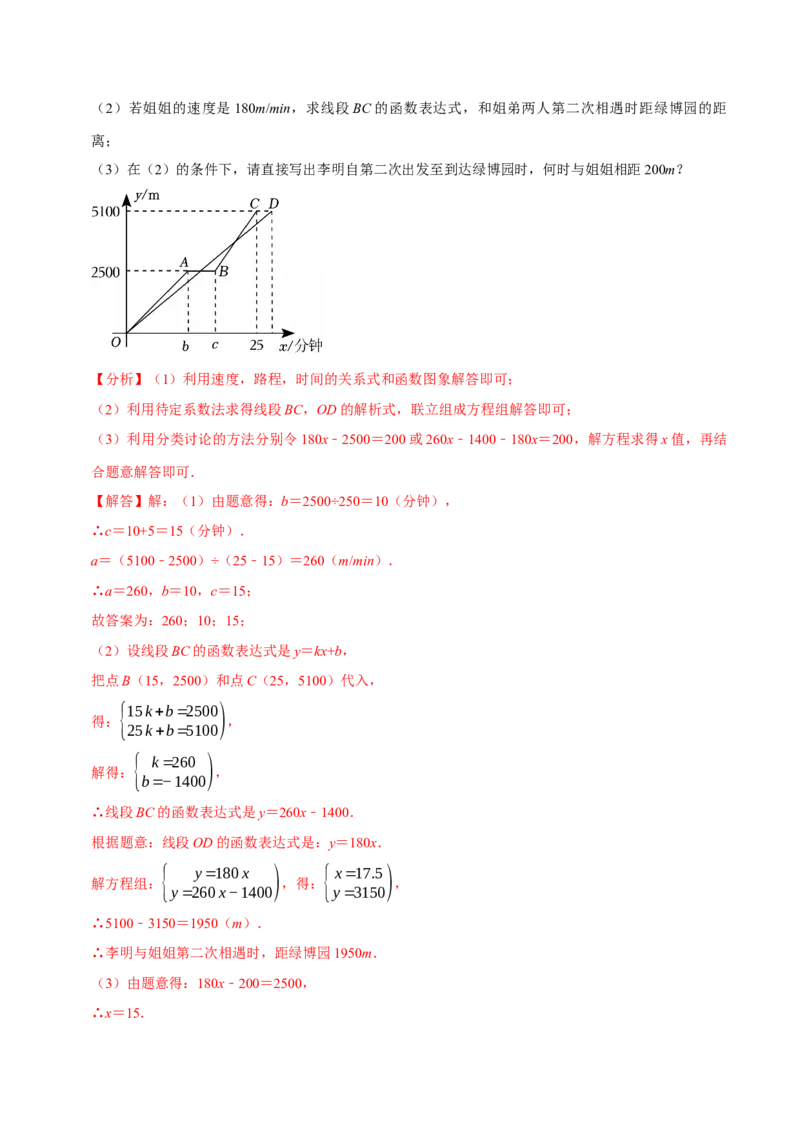 第15讲一次函数的实际应用（5个必考点）（必考点分类集训）（人教版）（教师版）_初中数学_八年级数学下册（人教版）_考点分类必刷题-U181