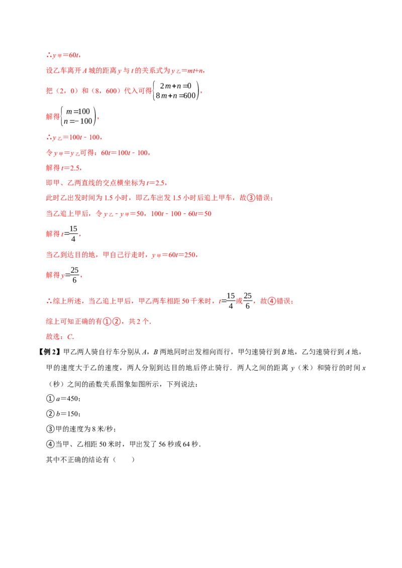 第15讲一次函数的实际应用（5个必考点）（必考点分类集训）（人教版）（教师版）_初中数学_八年级数学下册（人教版）_考点分类必刷题-U181