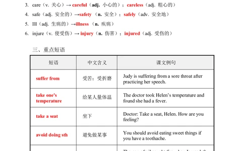 2026春人教版英语八下单元知识清单Unit2_2026春新人教版八下_19知识清单U1-U4