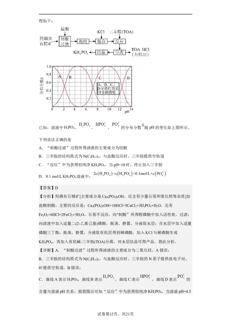 专题十四弱电解质的电离（专练）-冲刺2023年高考化学二轮复习核心考点逐项突破（解析版）_05高考化学_新高考复习资料_2023年新高考资料_二轮复习
