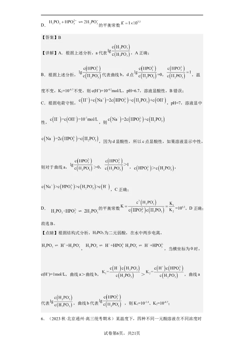 专题十四弱电解质的电离（专练）-冲刺2023年高考化学二轮复习核心考点逐项突破（解析版）_05高考化学_新高考复习资料_2023年新高考资料_二轮复习