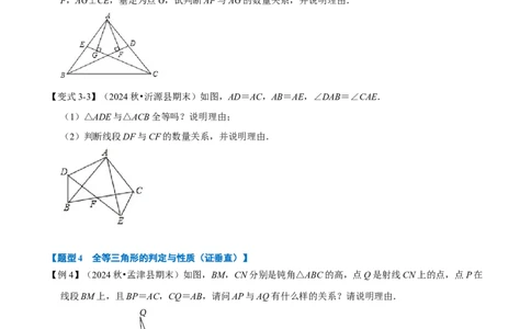 第14章专题2全等三角形的判定八大题型（原卷版）_初中数学人教版_8上-初中数学人教版_2025秋季新人教版数学八上课件教案_07-章节专题讲义