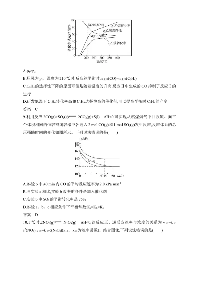 专题十一化学反应速率和化学平衡（含答案）_05高考化学_2025年新高考资料_专项练习_2025高考化学专题练习（含答案）（完结）