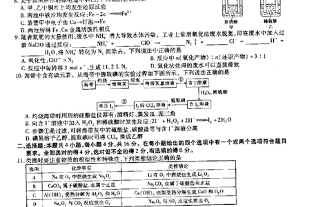 江西省省重点校联盟2022-2023学年高二入学摸底联考化学试卷_05高考化学_高考模拟题_全国课标版_2023江西省省重点校联盟{智慧上进}高二入学摸底联考化学