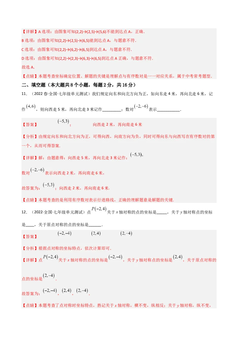 单元测试第七章平面直角坐标系（B卷&middot;能力提升练）（解析版）_new_初中数学人教版_7下-初中数学人教版_7下-初中数学人教版（旧版）赠送_06习题试卷_2单元测试_单元测试（第1套）