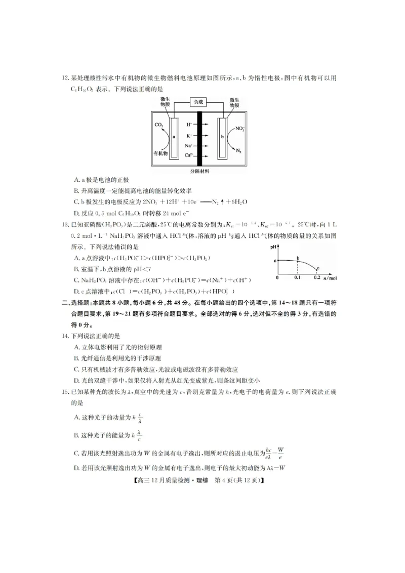 山西九师2023届高三1月第一次联考理综试题_05高考化学_高考模拟题_全国课标版_山西九师联盟2022-2023学年高三上学期1月第一次联考理综
