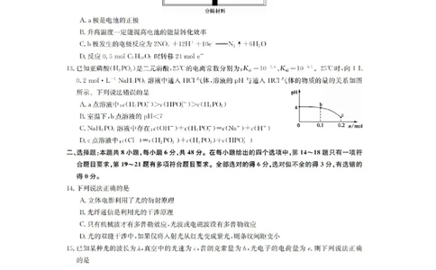 山西九师2023届高三1月第一次联考理综试题_05高考化学_高考模拟题_全国课标版_山西九师联盟2022-2023学年高三上学期1月第一次联考理综