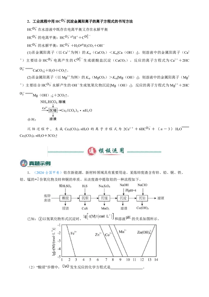 模板02工艺流程中陌生方程式的书写(解析版)_05高考化学_2025年新高考资料_二轮复习_2025年高考化学答题技巧与模板构建338868722_第二部分主观题突破_化学工艺流程