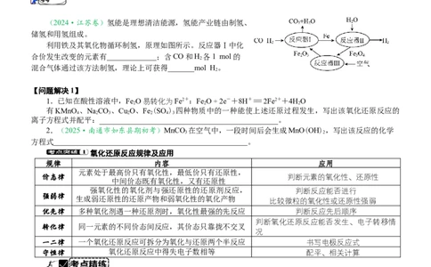 微专题突破02氧化还原反应离子反应（学案）（学生版）_05高考化学_2025年新高考资料_二轮复习_2025年高考化学二轮复习重点微专题突破学案（新高考专用）3419182