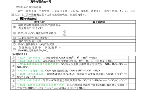 微专题突破02氧化还原反应离子反应（学案）（学生版）_05高考化学_2025年新高考资料_二轮复习_2025年高考化学二轮复习重点微专题突破学案（新高考专用）3419182