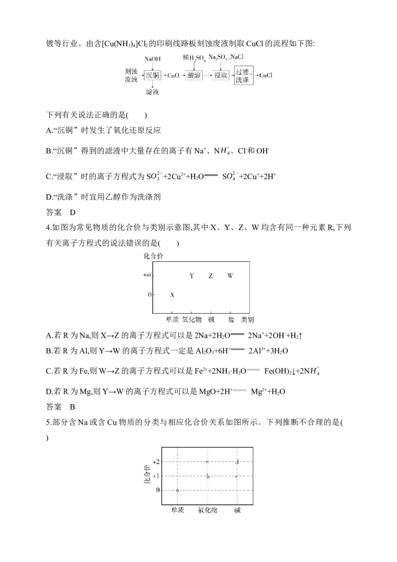 专题五　金属及其化合物（含答案）_05高考化学_2025年新高考资料_专项练习_2025高考化学专题练习（含答案）（完结）