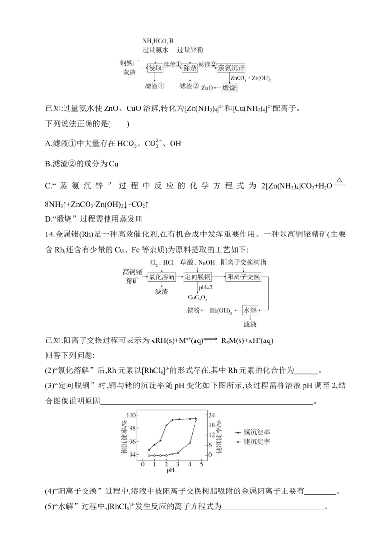 专题五　金属及其化合物（含答案）_05高考化学_2025年新高考资料_专项练习_2025高考化学专题练习（含答案）（完结）