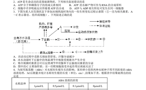四川省泸县第四中学2022-2023学年高三上学期期末考试理综试题_05高考化学_高考模拟题_全国课标版