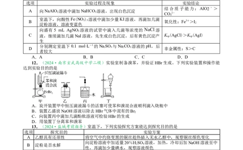 微专题突破13化学基础实验考点透视（作业二）（学生版）_05高考化学_2025年新高考资料_二轮复习_01高考语文等多个文件_2025年高考化学二轮复习重点微专题突破学案（新高考专用）